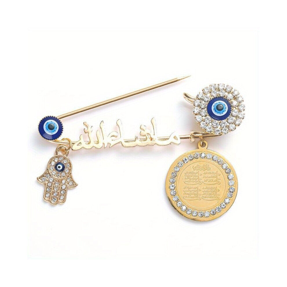 1pc Devils Eye Pendant Brooch Pin Gift Men And Women Collar Universal Clothing Accessories Jewelry