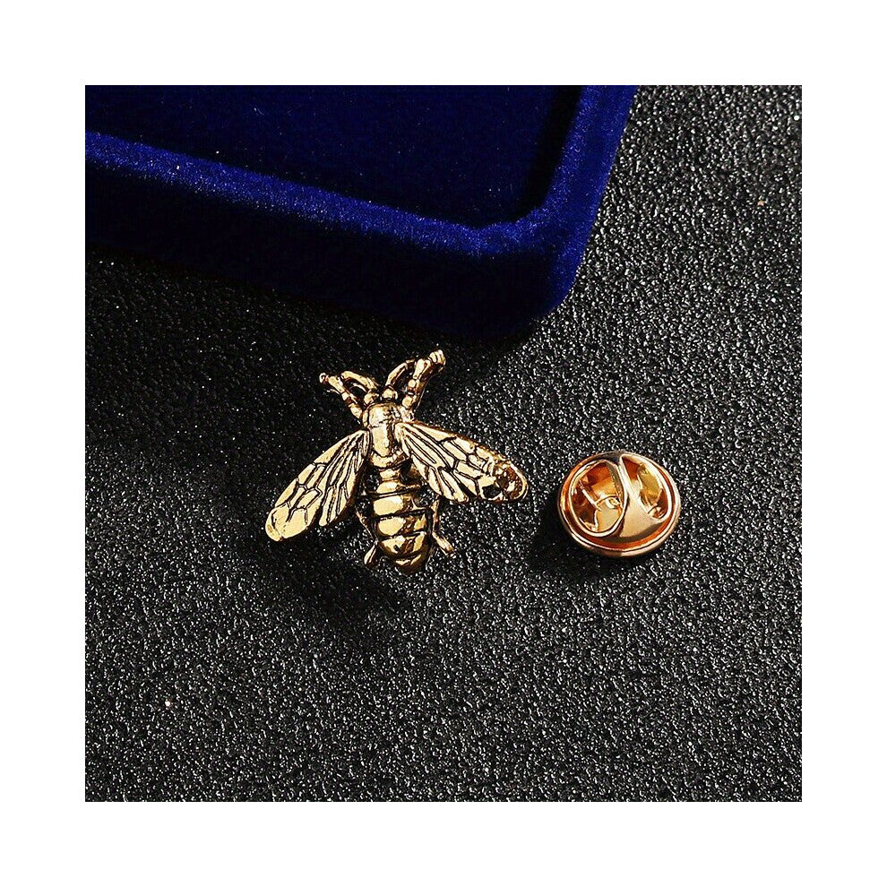 Mens Brooch Retro Bee Alloy Brooch Collar Pin Dual use Shirt Suit Accessories Female Retro Silver