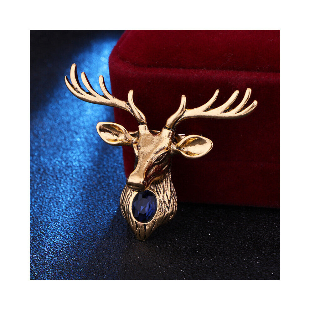 Retro Metal Elk Brooch Pin Animal Shaped Decorative Pin For Men Corsage Suit Coat Lapel Pins Christmas For Men Jewelry Accessories