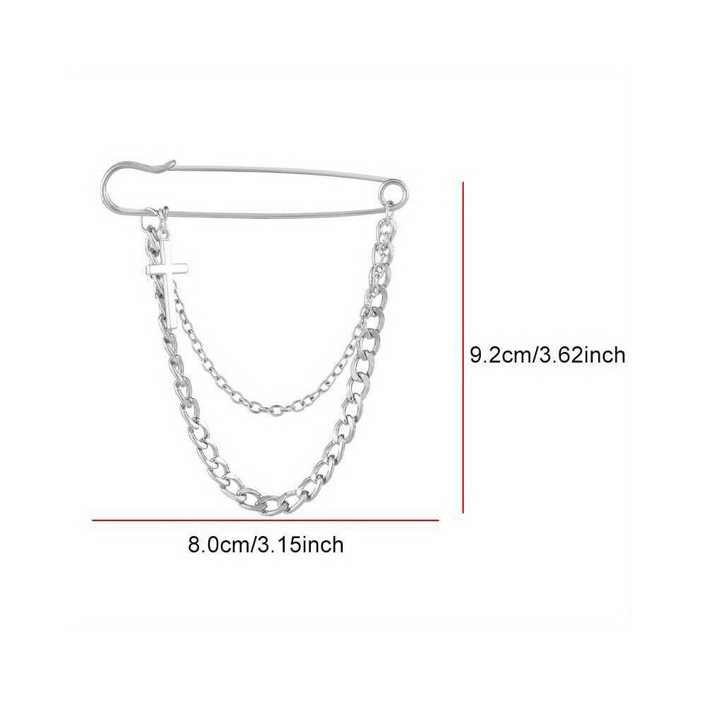 Double layer Chain Butterfly Brooch For Men Pin For Suits Shoes Hats Accessories Creative Mens Brooch