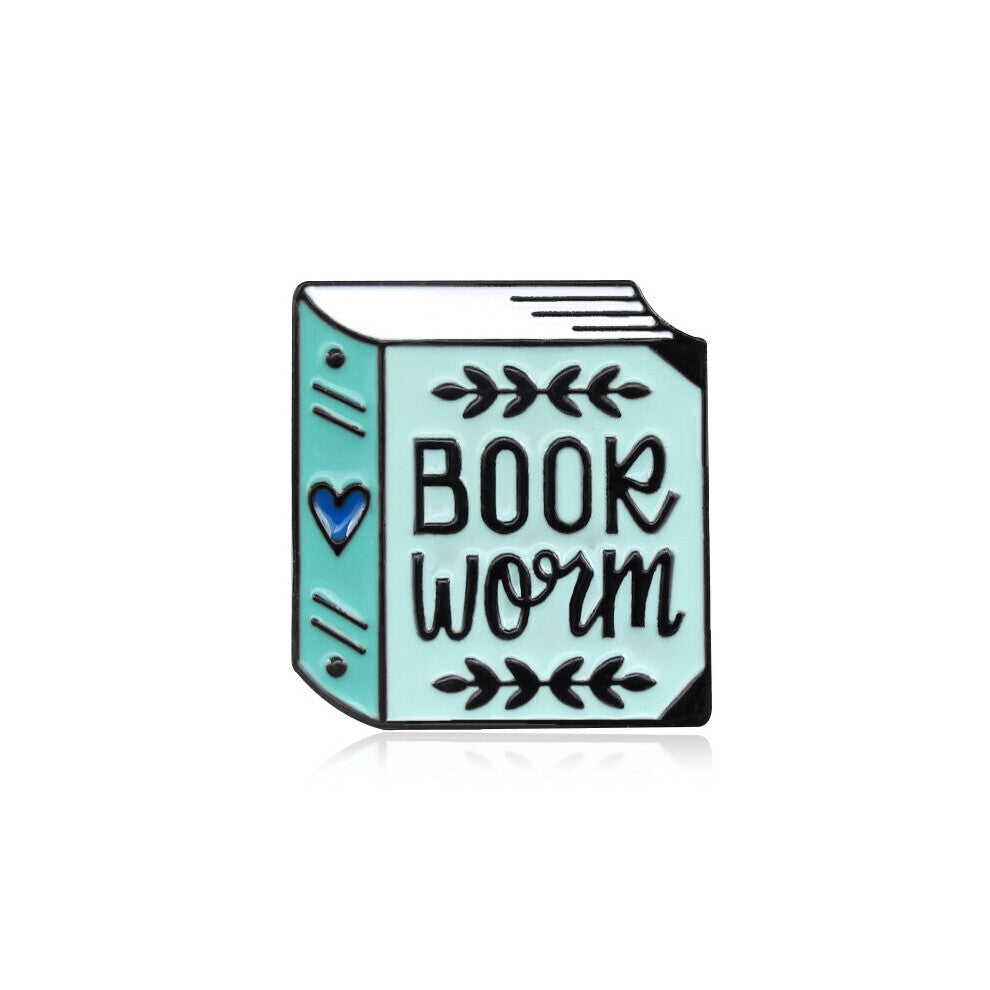 Creative Bookworm Zinc Alloy Brooch For Birthday Gift