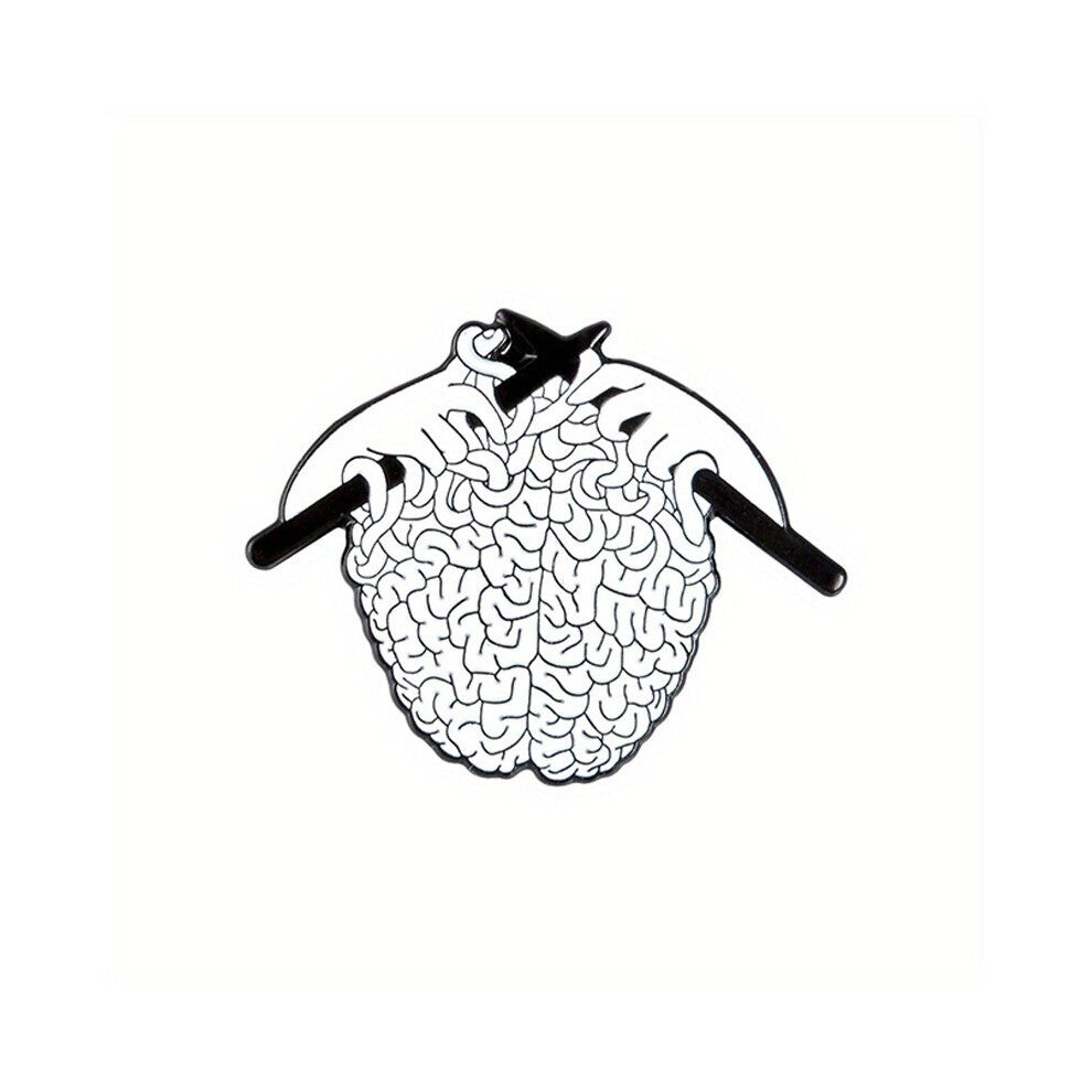 1pc And Human Tissue Brain Knitting Brooch Zinc Alloy Dripping Oil Paint Cartoon Brooch Jewelry