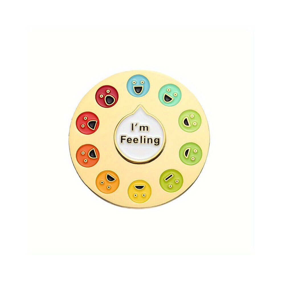 1pc Rotating Rainbow Emotions Enamel Pins My Social Mood Tracker Metal Brooch Badges Lapel Jewelry Accessories Gift For Men