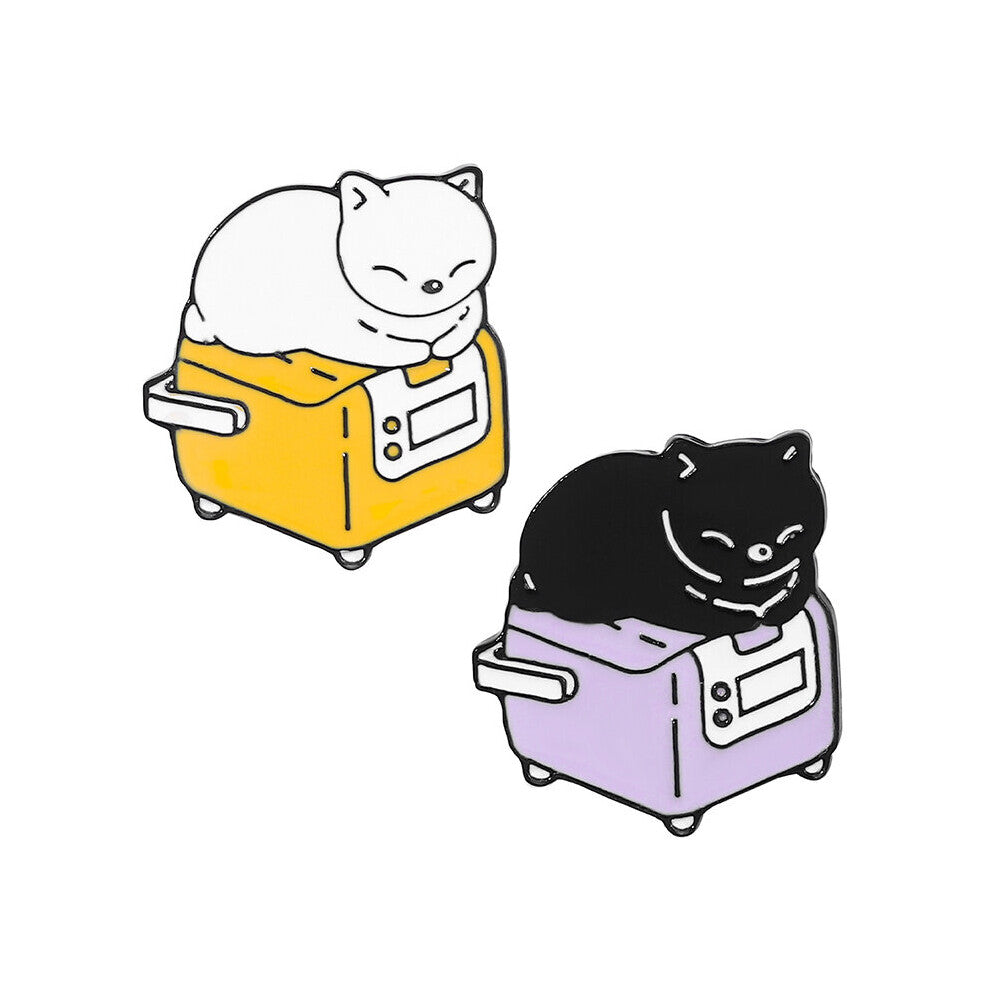 1pc 2pcs PET FRIENDLY Enamel Pin And Cartoon Cat Brooch Mug Books Lapel Badges Animal Jewelry Gift For Kid