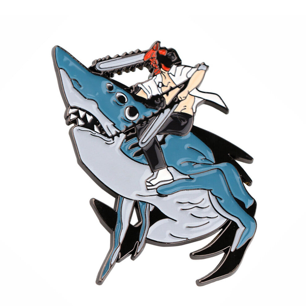 Shark Anime Enamel Pin Badges Brooches Lapel Pins For Backpacks Jewelry Accessories For Men