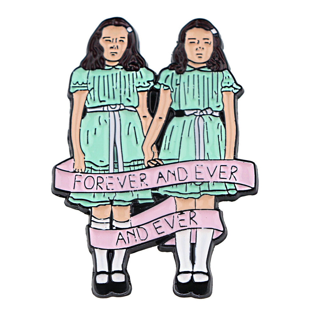 Novel Enamel Pin Badges Brooches For Men Twin Girls Pins For Backpacks Accessories For Birthday