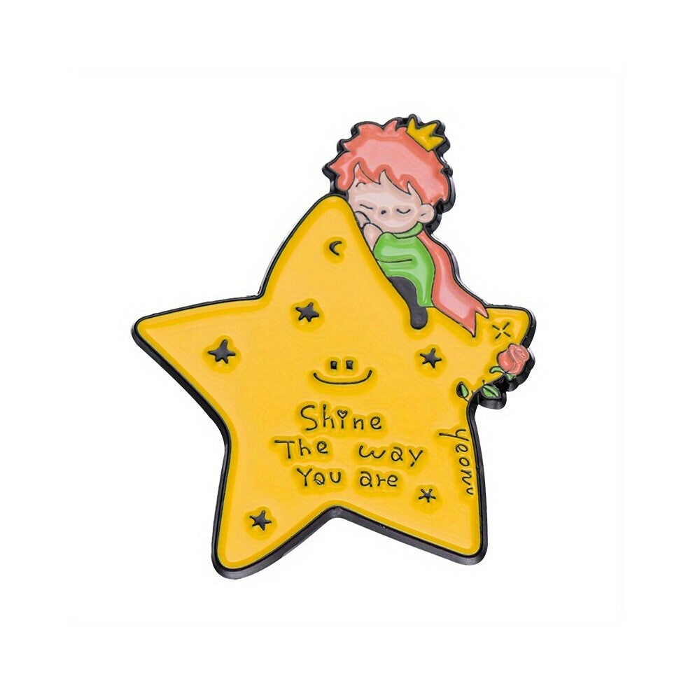 4pcs Creative Cartoon Brooch Planet Whale Moon Small Boat Star Brooch Clothes Bag Accessories Brooch Gift For Men Holiday Gift Party Accessories