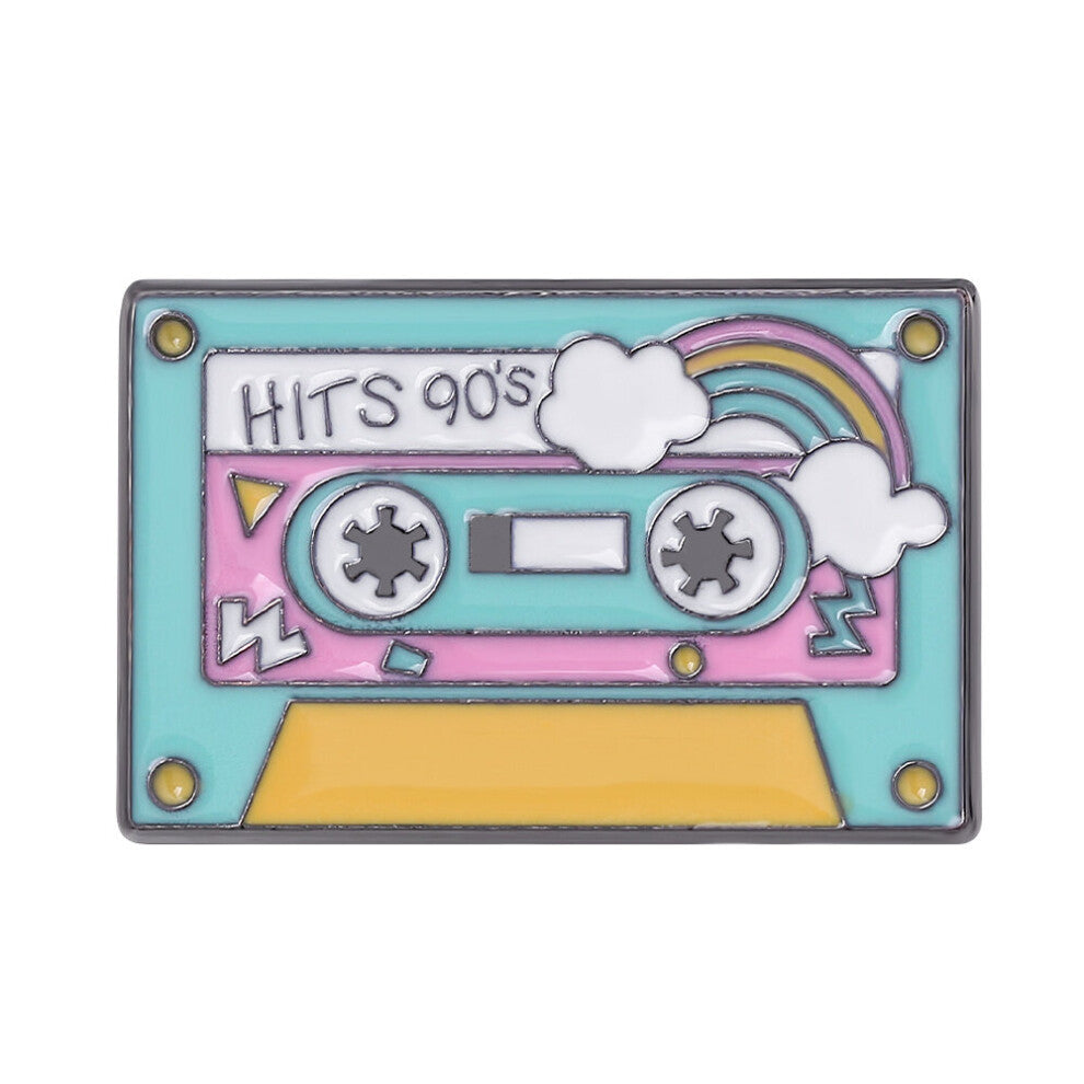 Personality Cartoon Cassette Tape Alloy Enamel Brooch Pin Accessories Jewelry