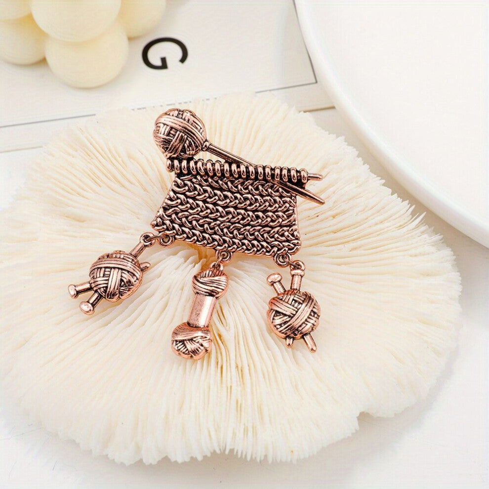 Creative Metal Knitted Ball Knitted Sweater Brooch Backpacks Jackets Hats Scarves Pants Pin Accessories Jewelry