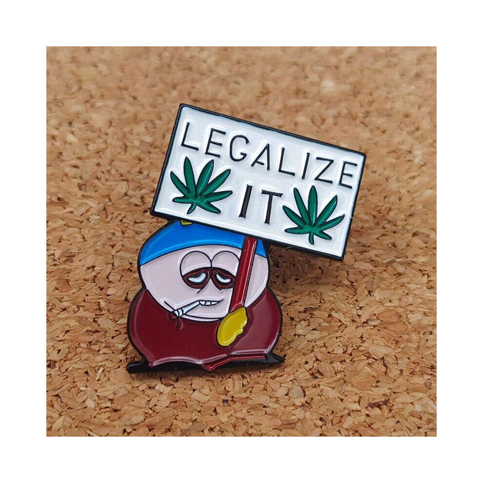 Legalize It Creative Cartoon Brooch Backpack Jacket Accessories Mens