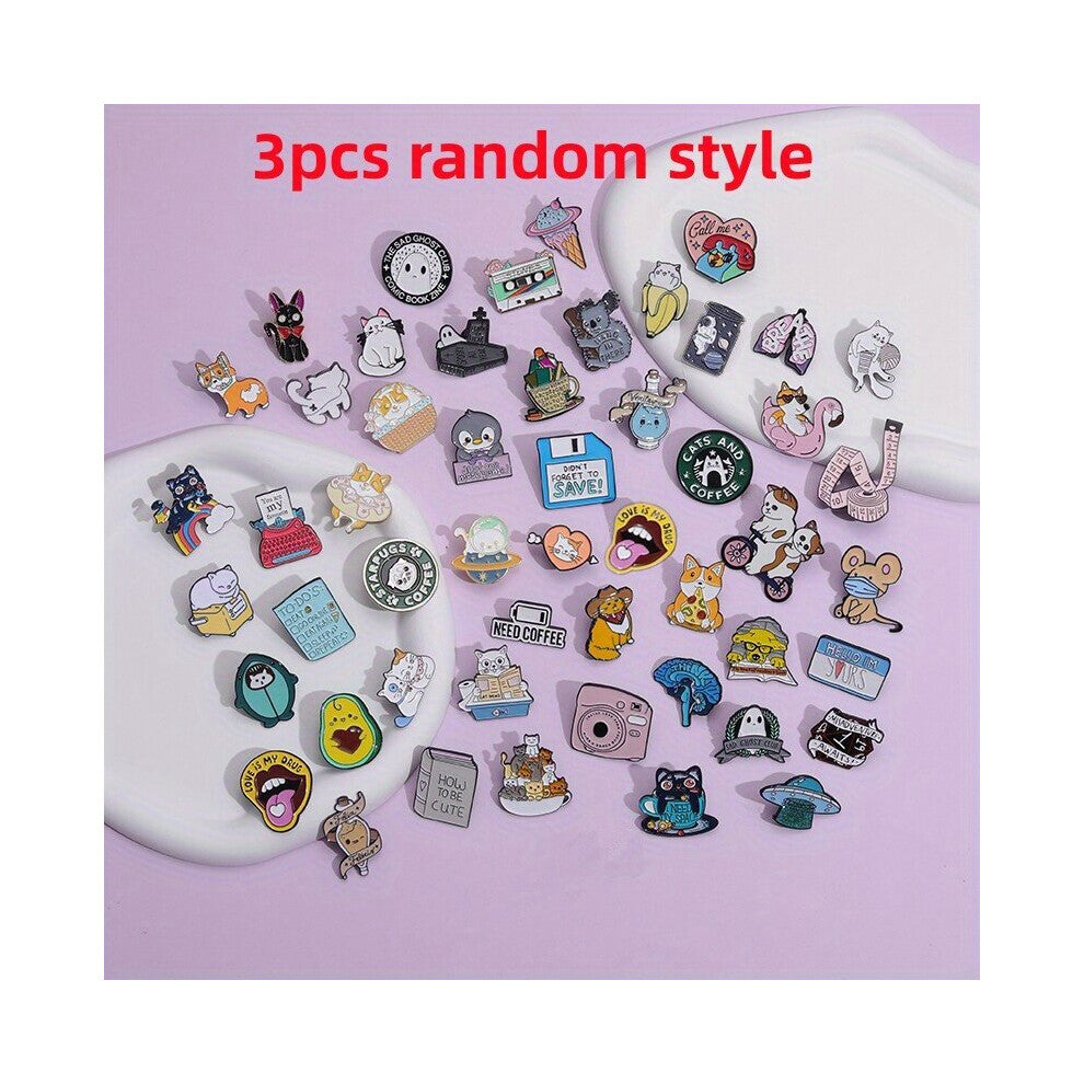 Random 3pcs 6pcs 12pcs Cartoon Creative Blind Box Brooch Pin Bag Accessories Party Gift Birthday Holiday Gift For Men