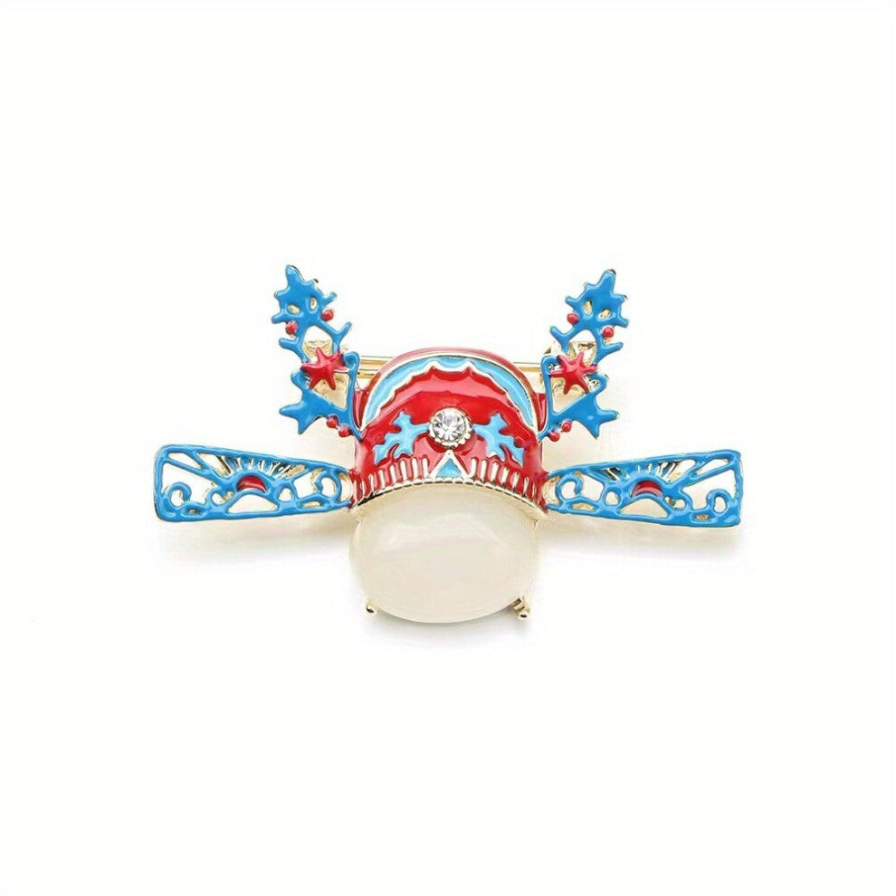 Traditional Style Retro Dripping Oil Shaped Hat Brooch Creative Pin For Boys And Girls Chain Pin Groom Brooch Clothing Bag Accessories