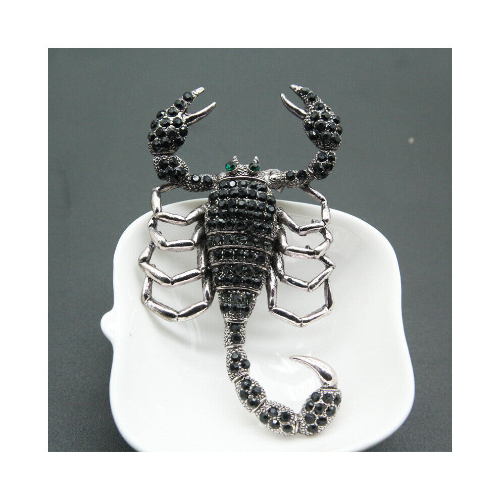 Retro Scorpion Rhinestone Brooch Pin Scarf Clothing Clip Accessories For Men