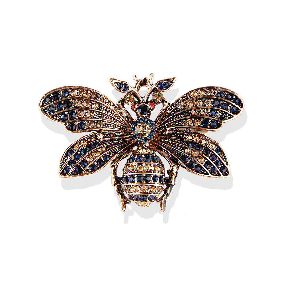 Vintage Rhinestone Butterfly Wings Beauty Brooch For Men Rhinestone Brooch Drip Oil Male Coat Accessories Brooches Pins For Men