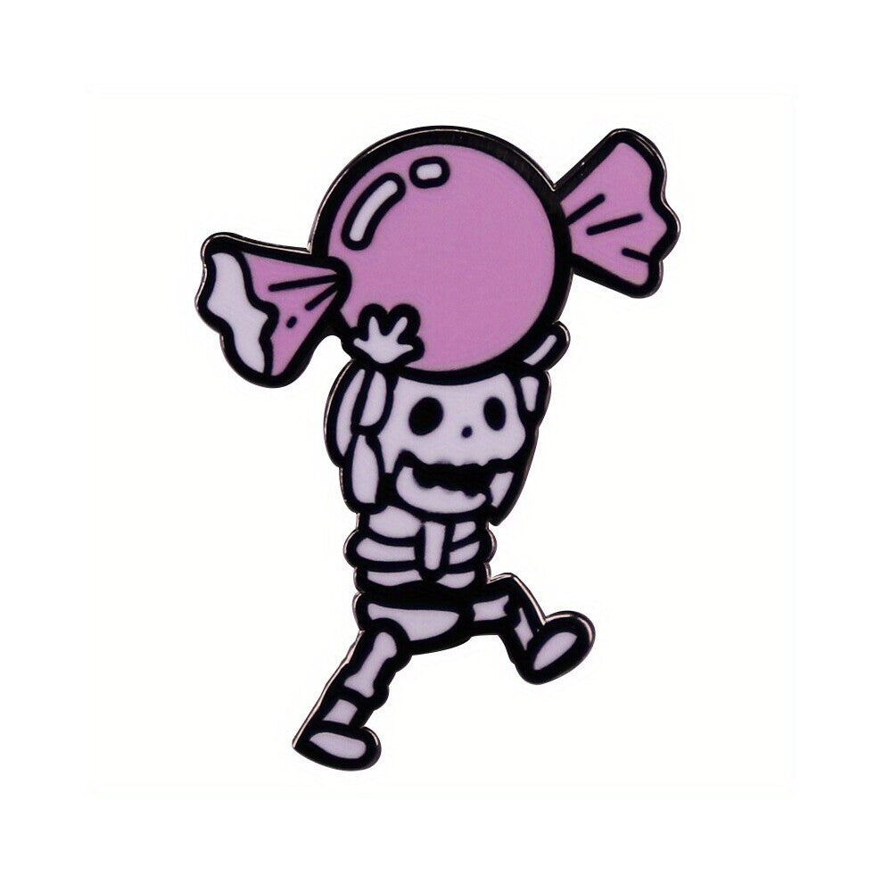 1pc Skull And Candy Brooch Halloween Cartoon Pin Accessories