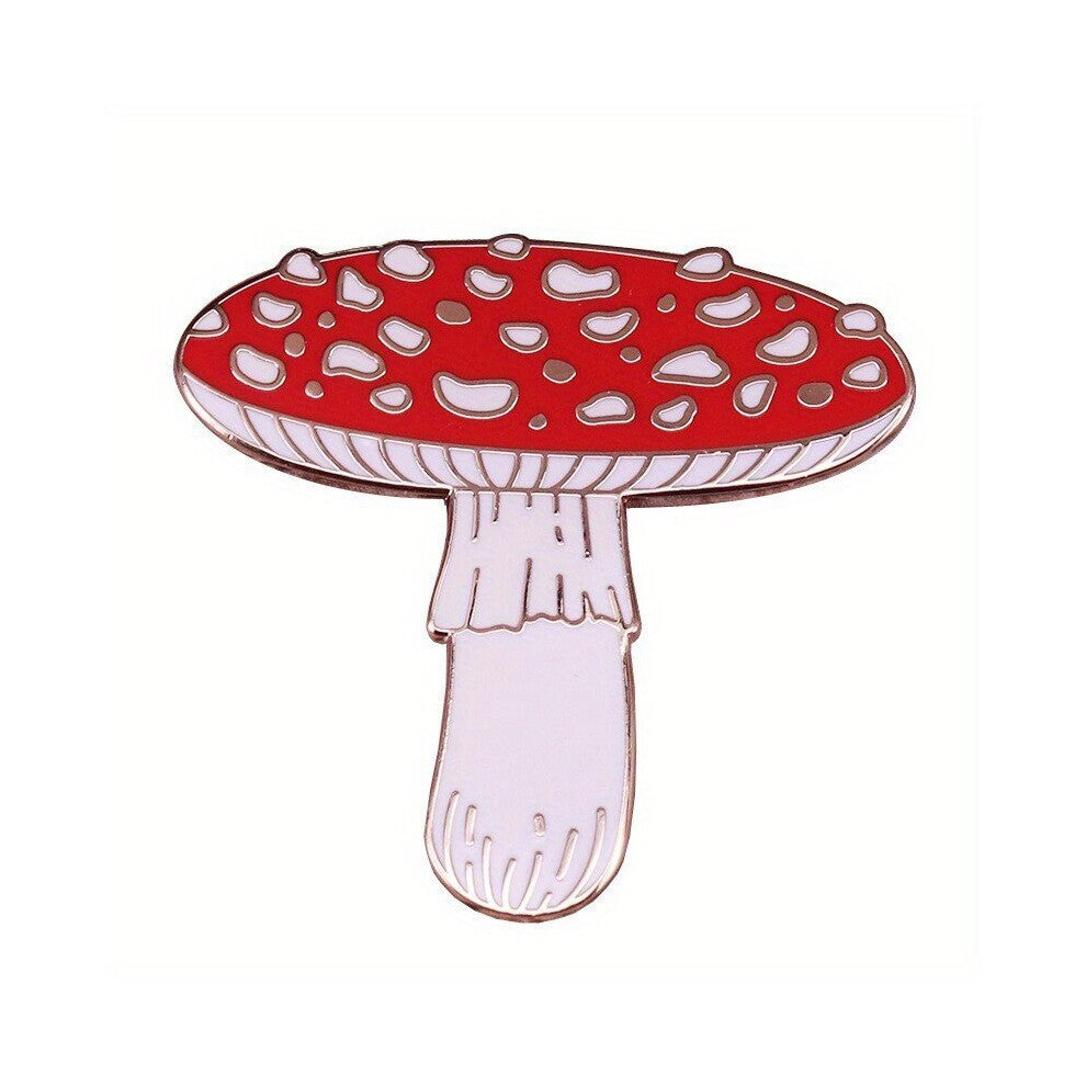 Red Magic Mushroom Brooch Pins Enamel Metal Badges Lapel Pins Brooches Hats Jackets Jeans Jewelry Accessories