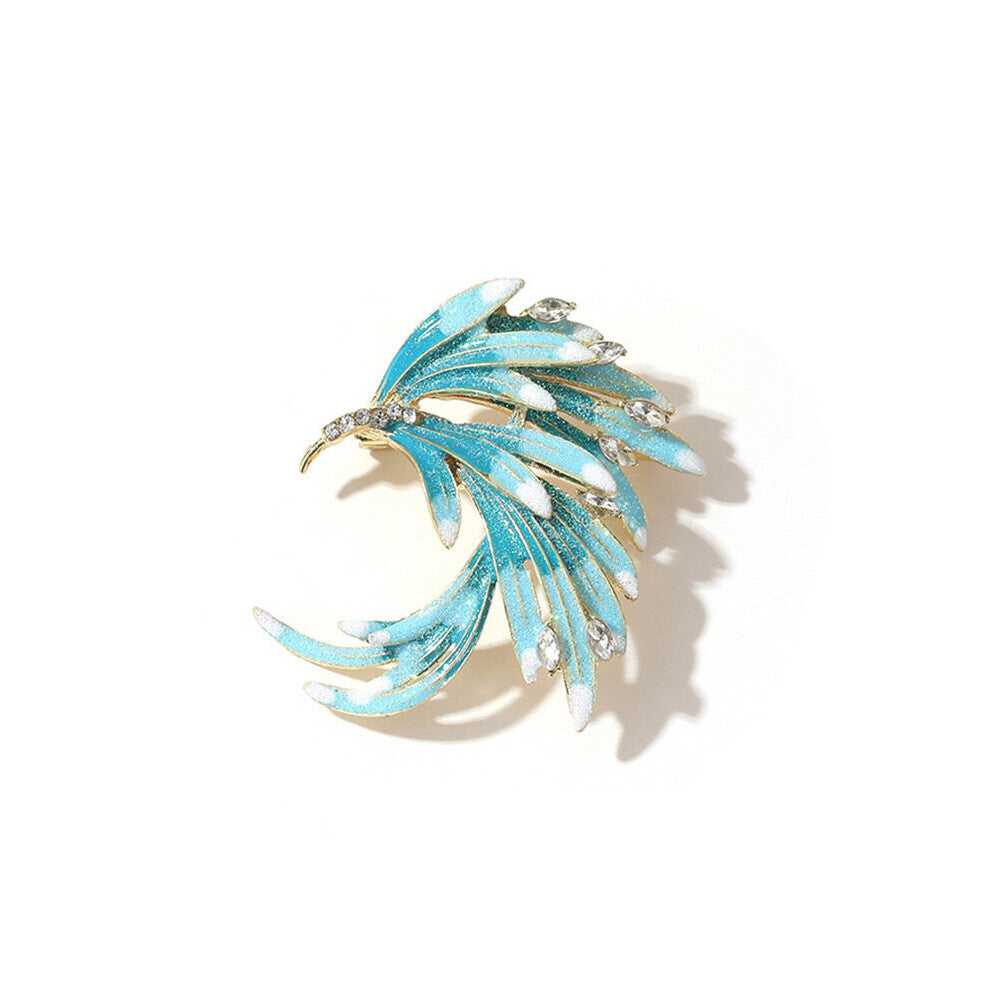 Retro Enamel Brooch For Men Gradient Phoenix Feather Corsage Brooch Sweater Suit Accessories