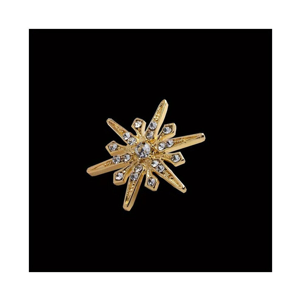 1Pc Rhinestone Sun Flower Shaped Pin Brooch Zinc Alloy Brooch Suit Accessories
