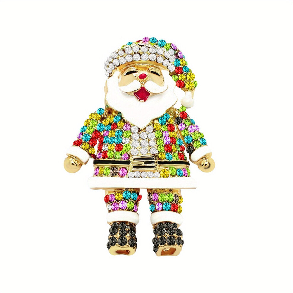 Santa Claus Glitter Glowing Brooch Clothing And Bags Decorations Accessories For Men