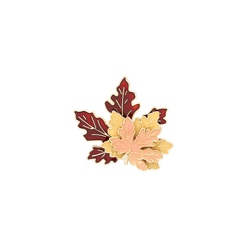 1pc Vintage Maple Leaf Brooch Alloy Oil Dripping Temperament Brooch Dress Maple Leaf Brooch Accessories