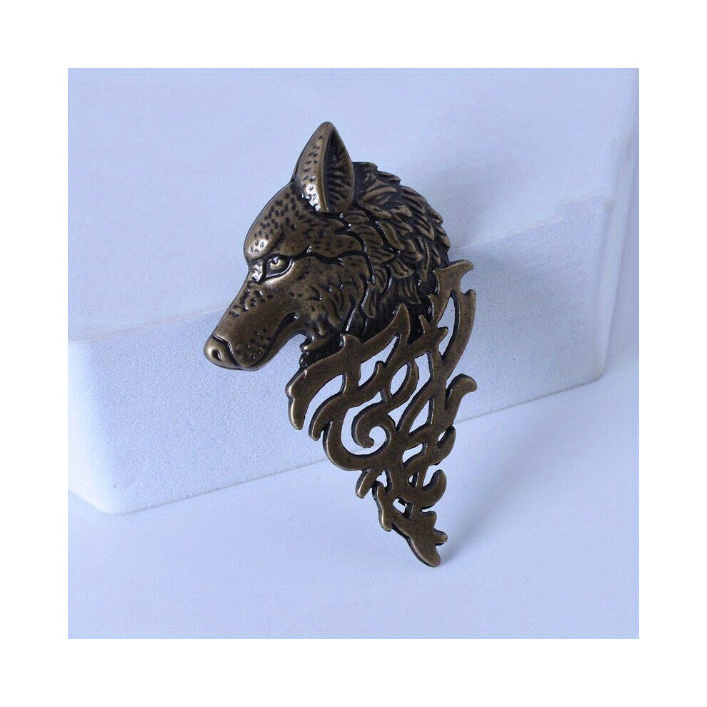 1Pc Mens Suit Collar Pin Domineering Wolf Head Brooch For Party Clothing Bag Accessories Jewelry