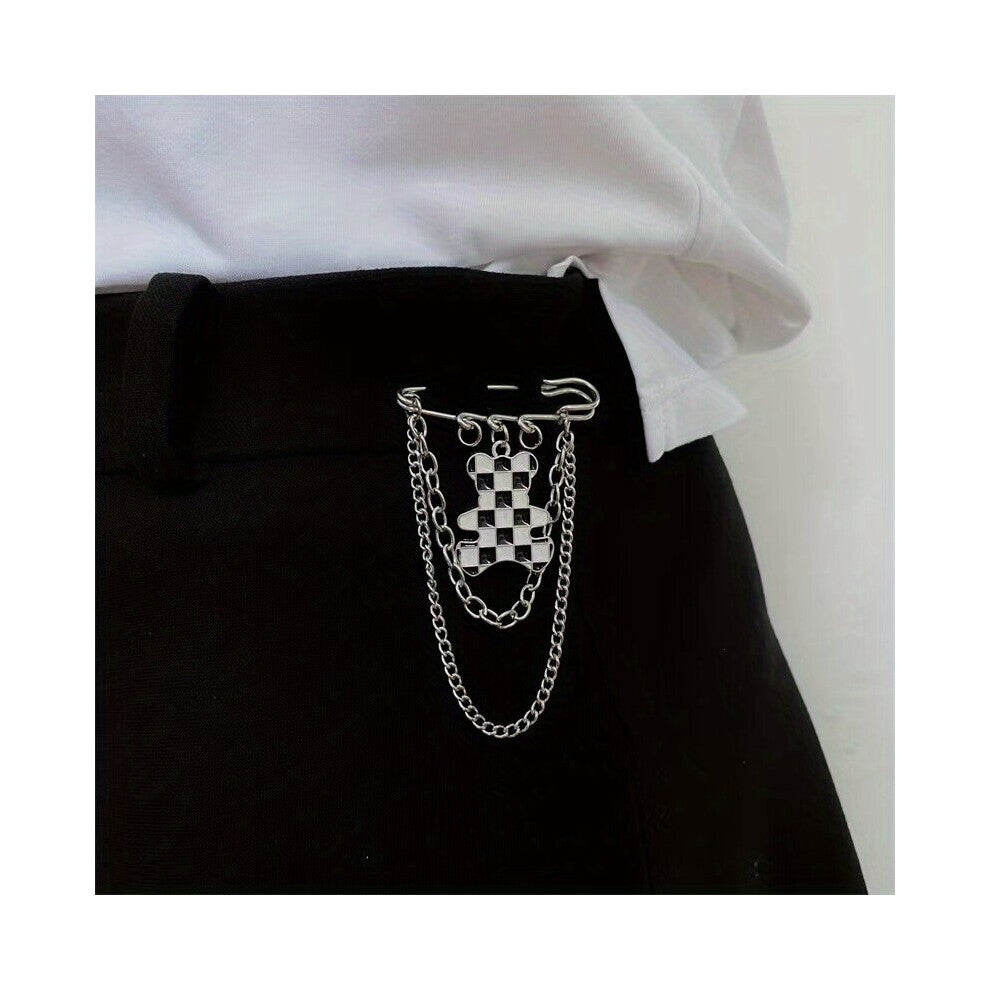 1PC Bear Brooch Retraction Waist Buckle Delicate Pin Fixed Clothing Accessories Buttons Retraction Waist Artifact Pants Size Elastic Adjustment Buckle