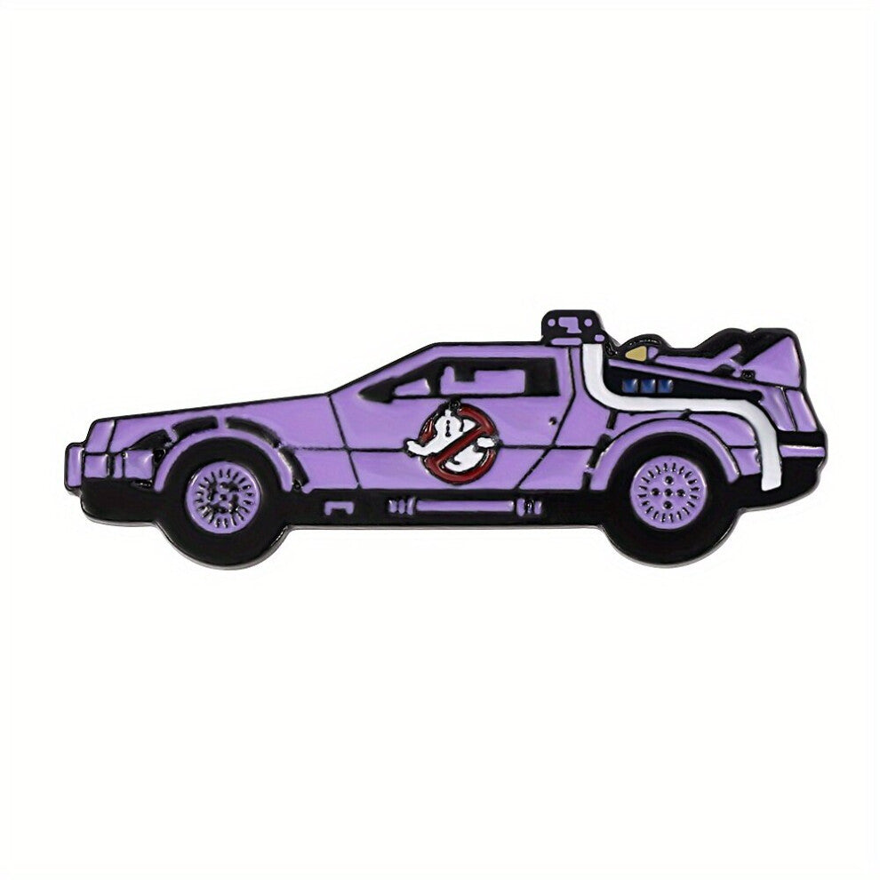 Cartoon Car Brooch For Men Creative Purple Armed Car Enamel Pins Metal Paint Badges Backpack Clothing Accessories For Men