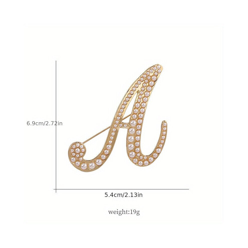 1pc Letter Brooch Alloy Inlaid Artificial Diamond Pin Clothing Accessories Corsage