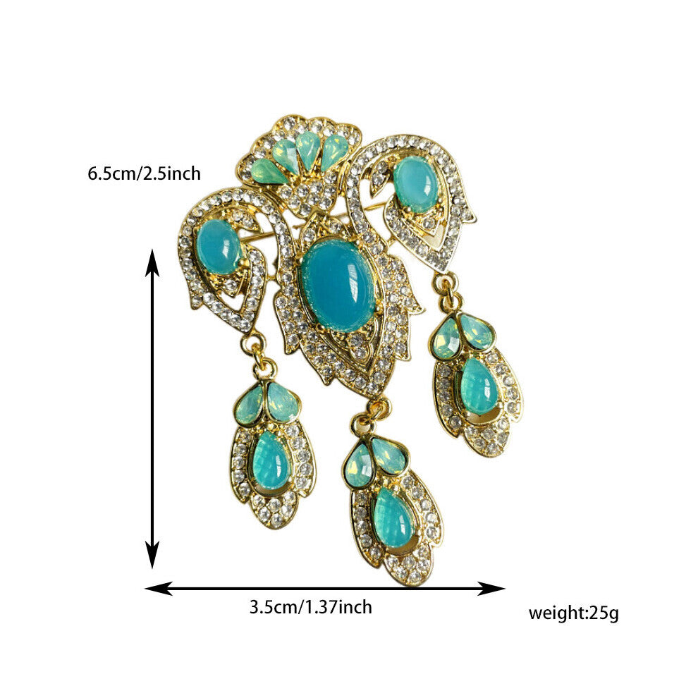 Medieval Court Style Crystal Brooch Scarf Buckle Cheongsam Accessories Corsage Pin Dress Coat Accessories For Men