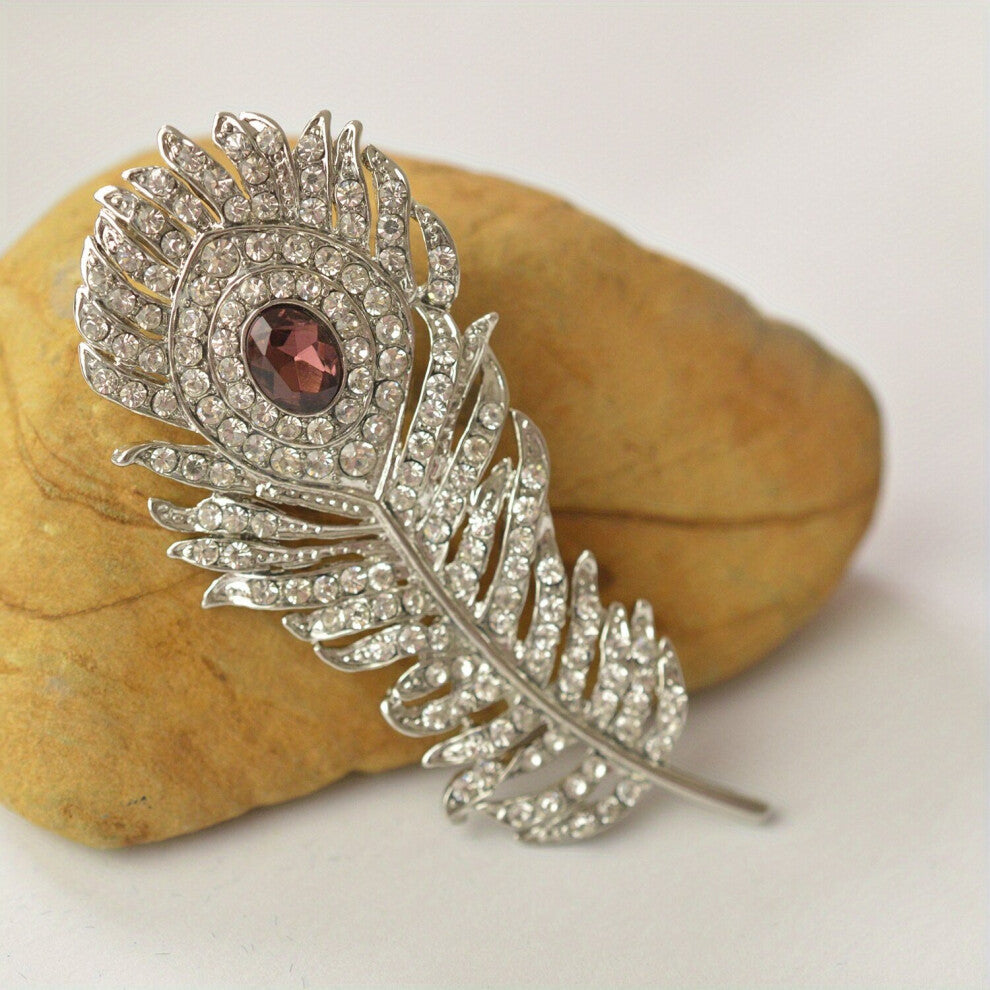 Zircon Peacock Feather Brooch For Men Accessories Jewelry For Men