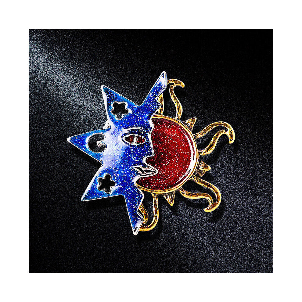 Sun God Brooch Vintage Brooch Gift Colorful Flowers Corsage Pin Brooch For Men Tide Creative Temperament Jacket Cardigan Accessories For Men