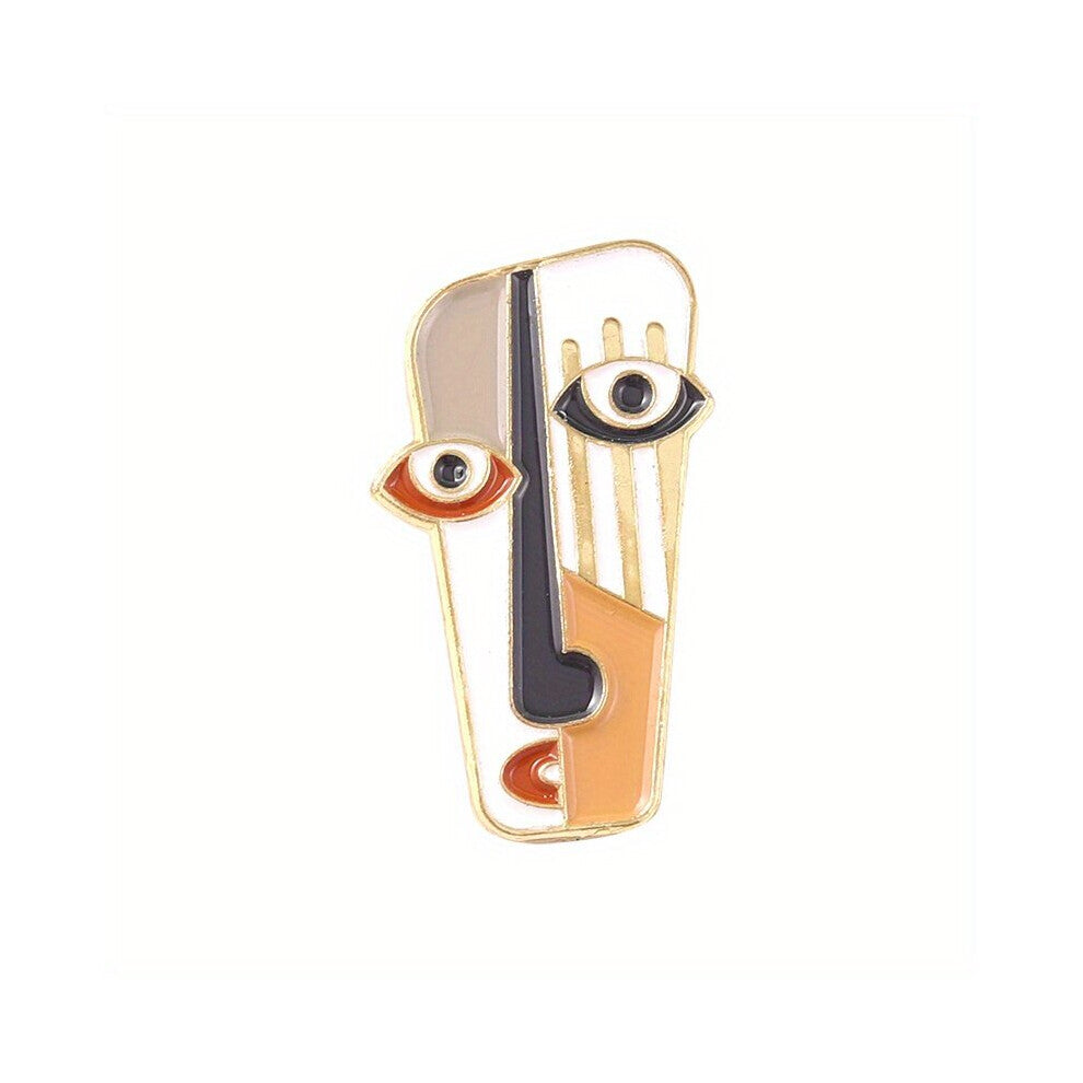 Abstract Face Enamel Pins Modern Geometric Portrait Art Metal Brooches Animal Badges Pins Up Gift Accessories For Men