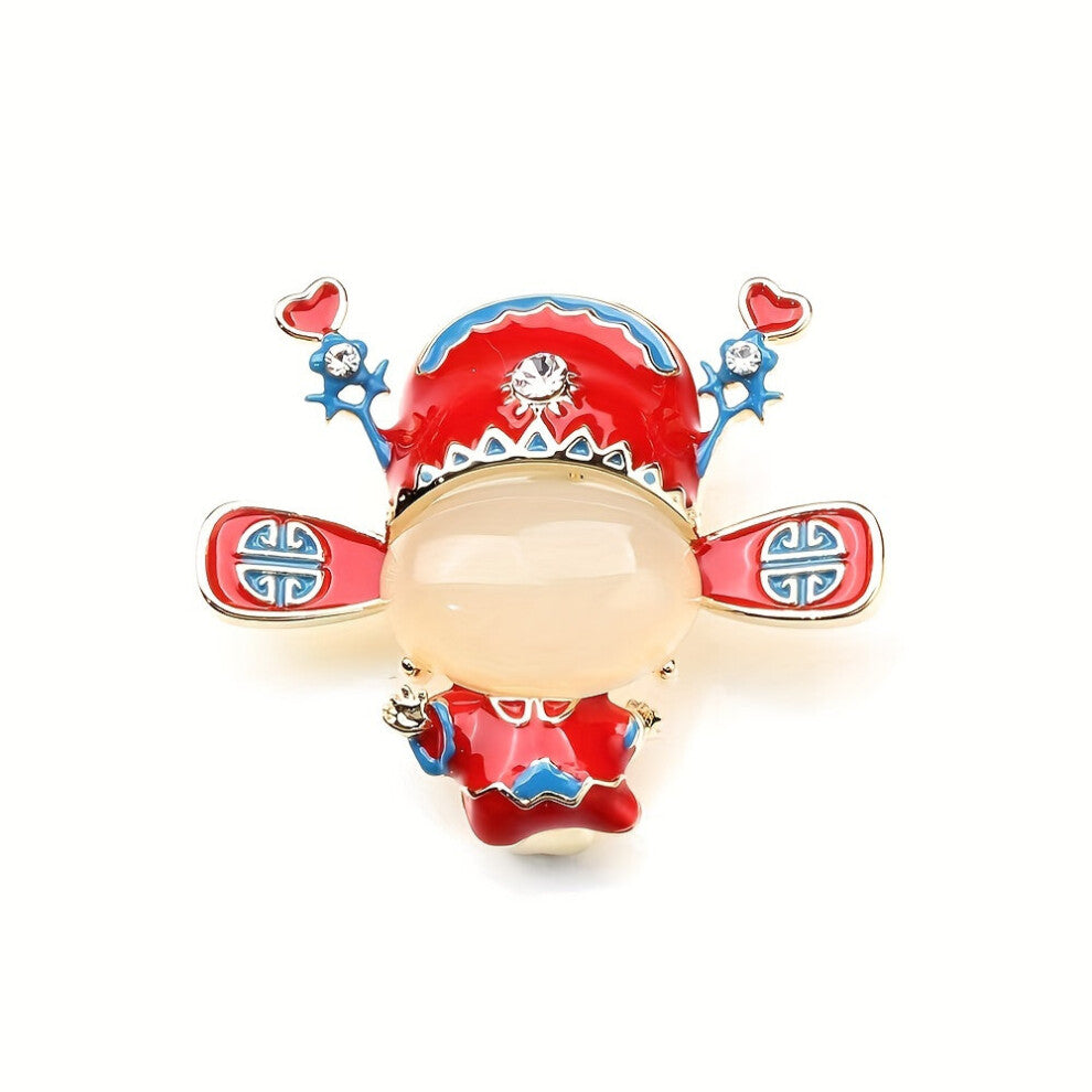 Traditional Style Lovely Drip Oil Red Men Brooch For Men Groom Cartoon Brooch Bag Accessories For Men