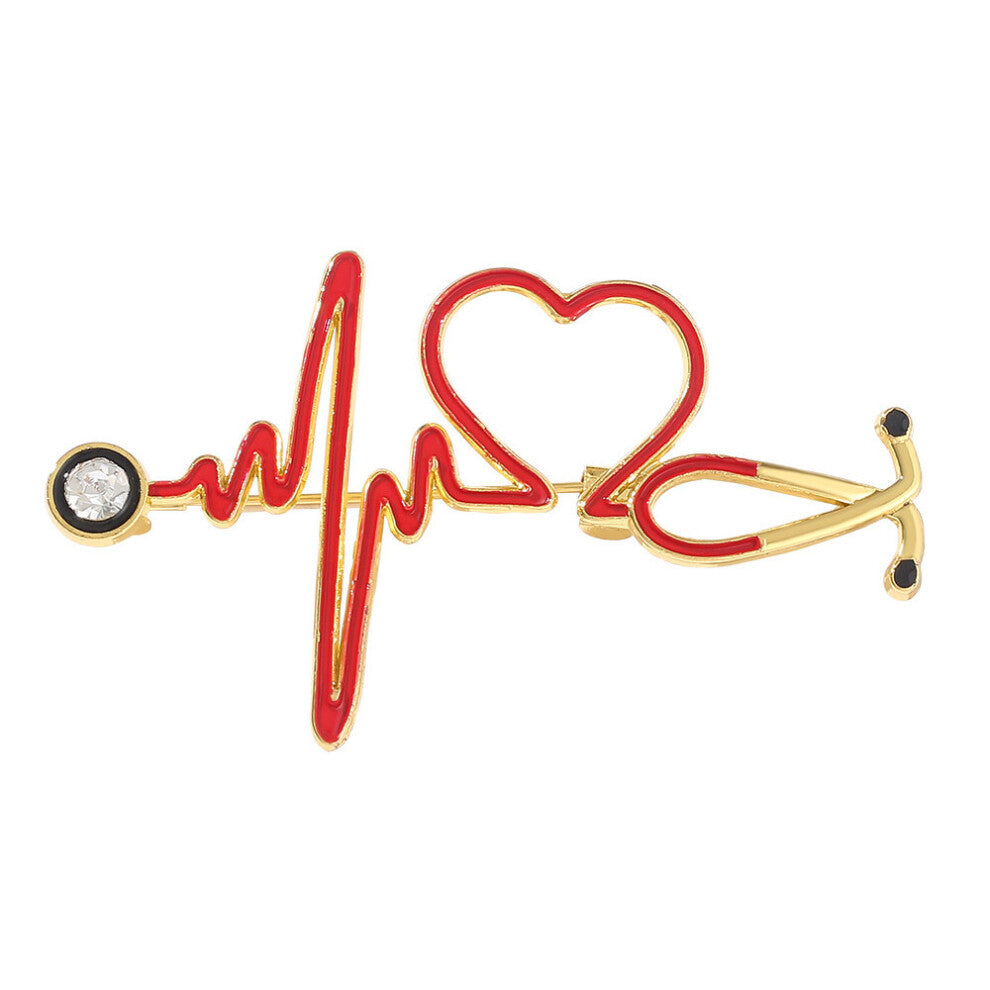 1pc Creative Cartoon Stethoscope Brooch Three dimensional Oil Drip Brooch Pin Accessories