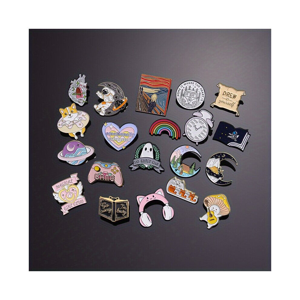 8pcs Random Creative Cartoon Geometric Small Animal Brooch For Men Gift For Clothes Bag Accessories Gift For Friends Accessories For Men