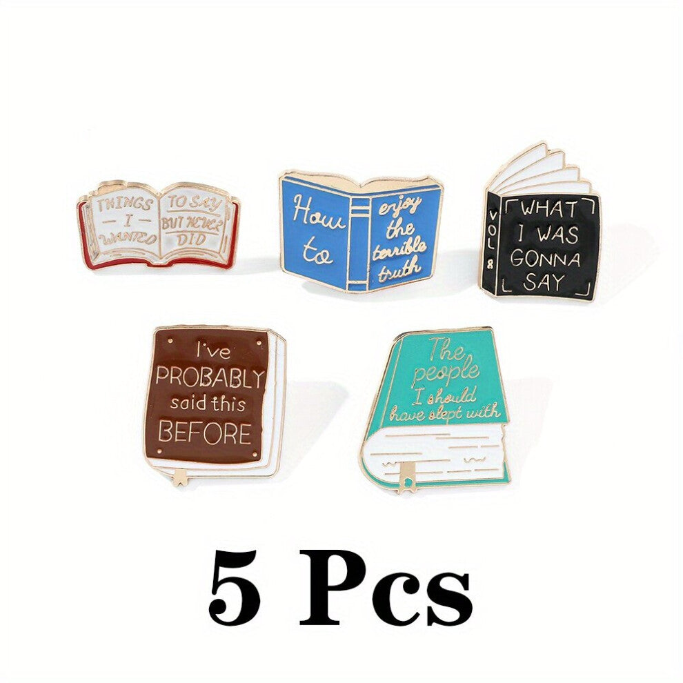 Creative Books Brooch For Men Fashionable Pages Enamel Pin For Men Metal Paint Badges For Backpacks Clothing