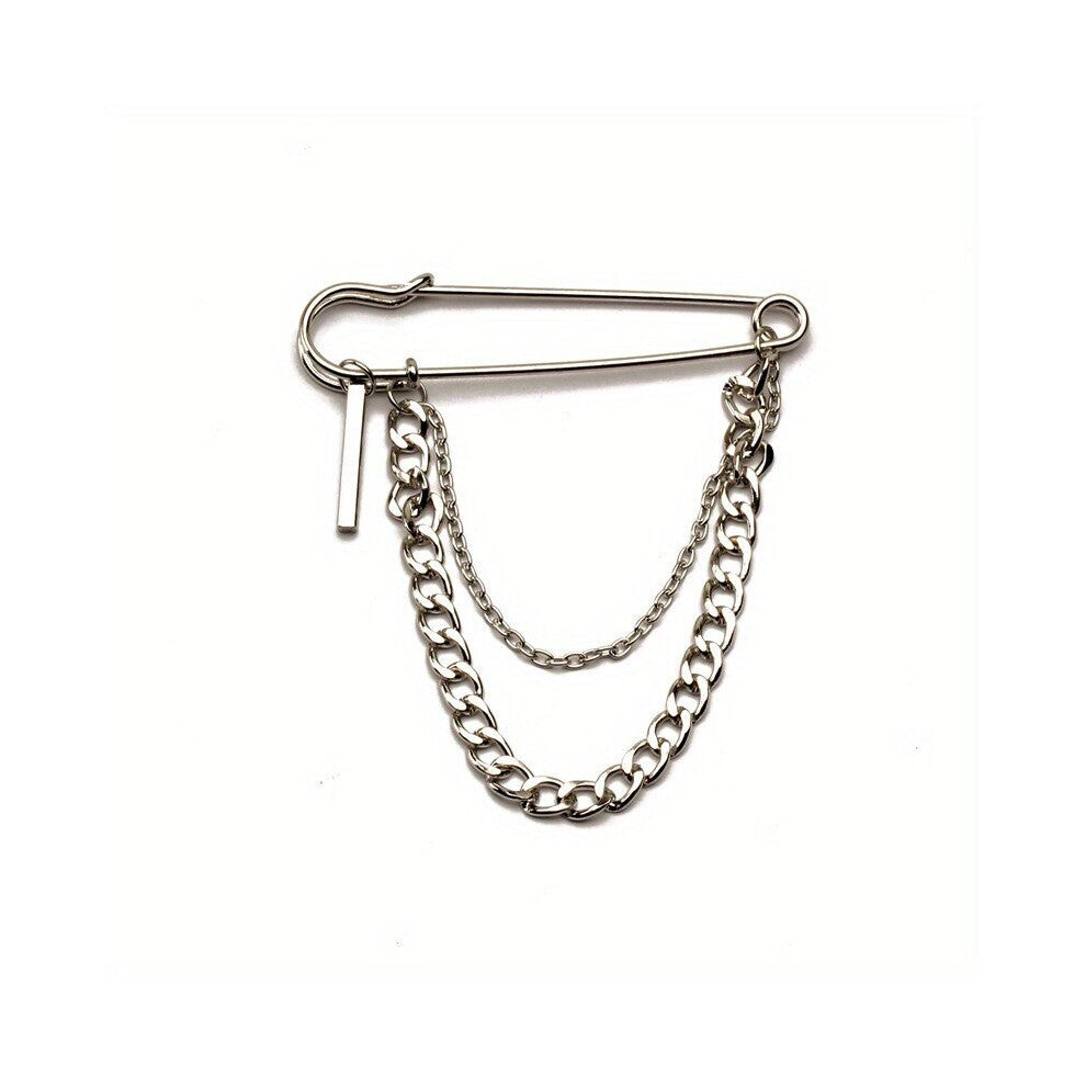 Mens Chain Pin Brooch Street Metal Decoration Hip hop Western Clothing Accessories Pants Decorations