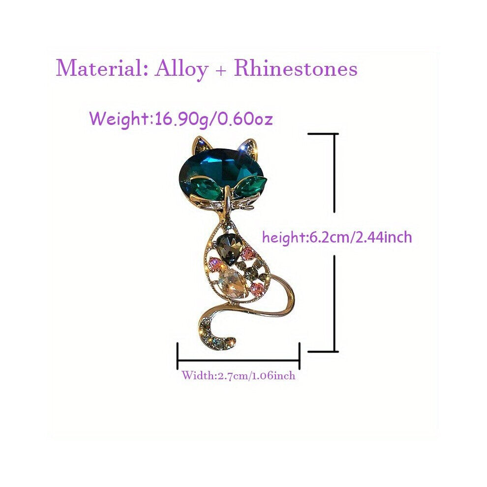 Kitty Brooch Rhinestone Lapel Pin Clothing Accessories Backpack Hat Brooch Pin Jewelry
