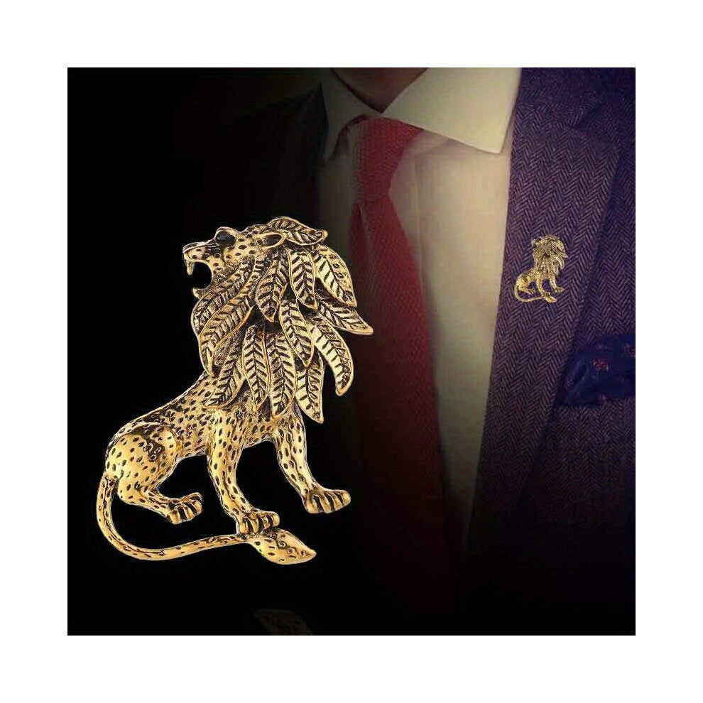 Vintage Lion Brooch Mens Suit Pin Collar Pin Accessories Backpacks Jackets Hats Scarves Pants Brooch