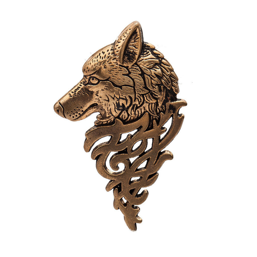 Retro Jewelry Personality Mens Suit Collar Pin Buckle Domineering Wolf Head Brooch Pin Collar Accessories