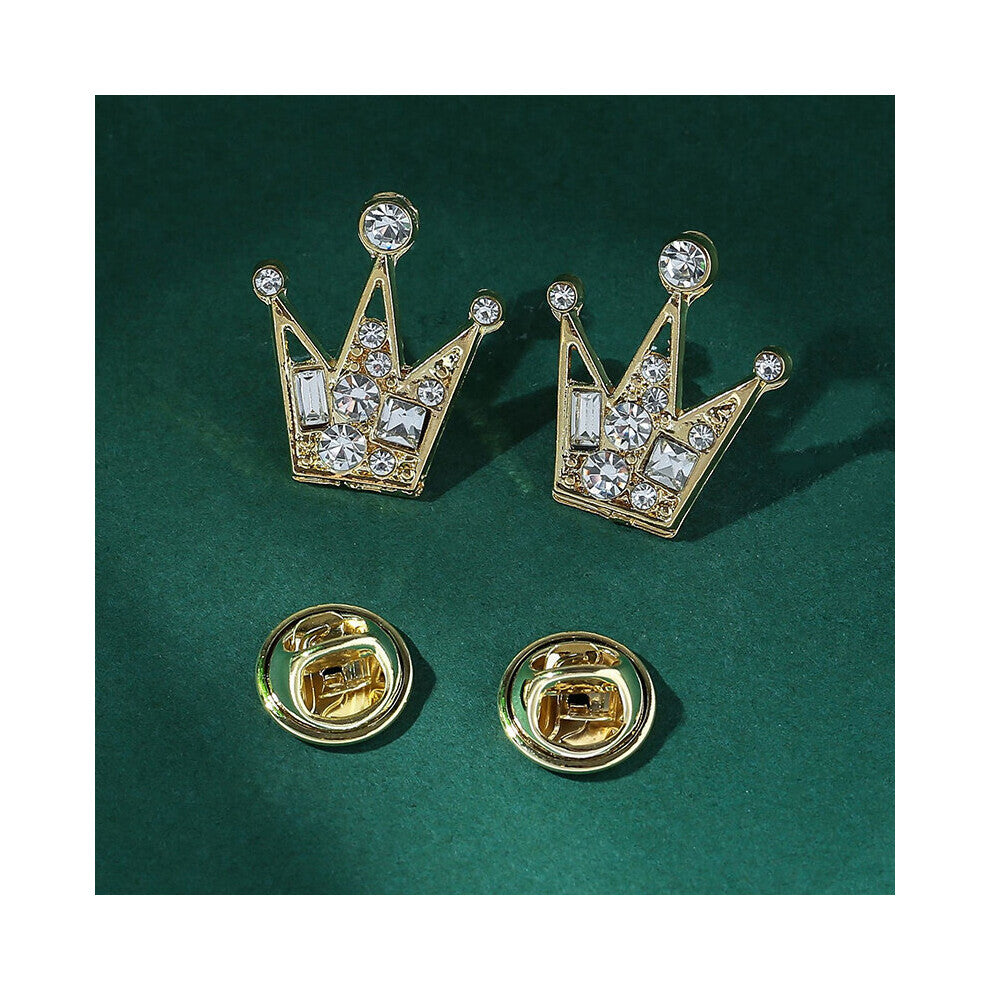 1pc Shirt Neckline Accessories Inlaid Artificial Diamond Collar Jewelry Crown Neckpin Small Brooch Neckpin