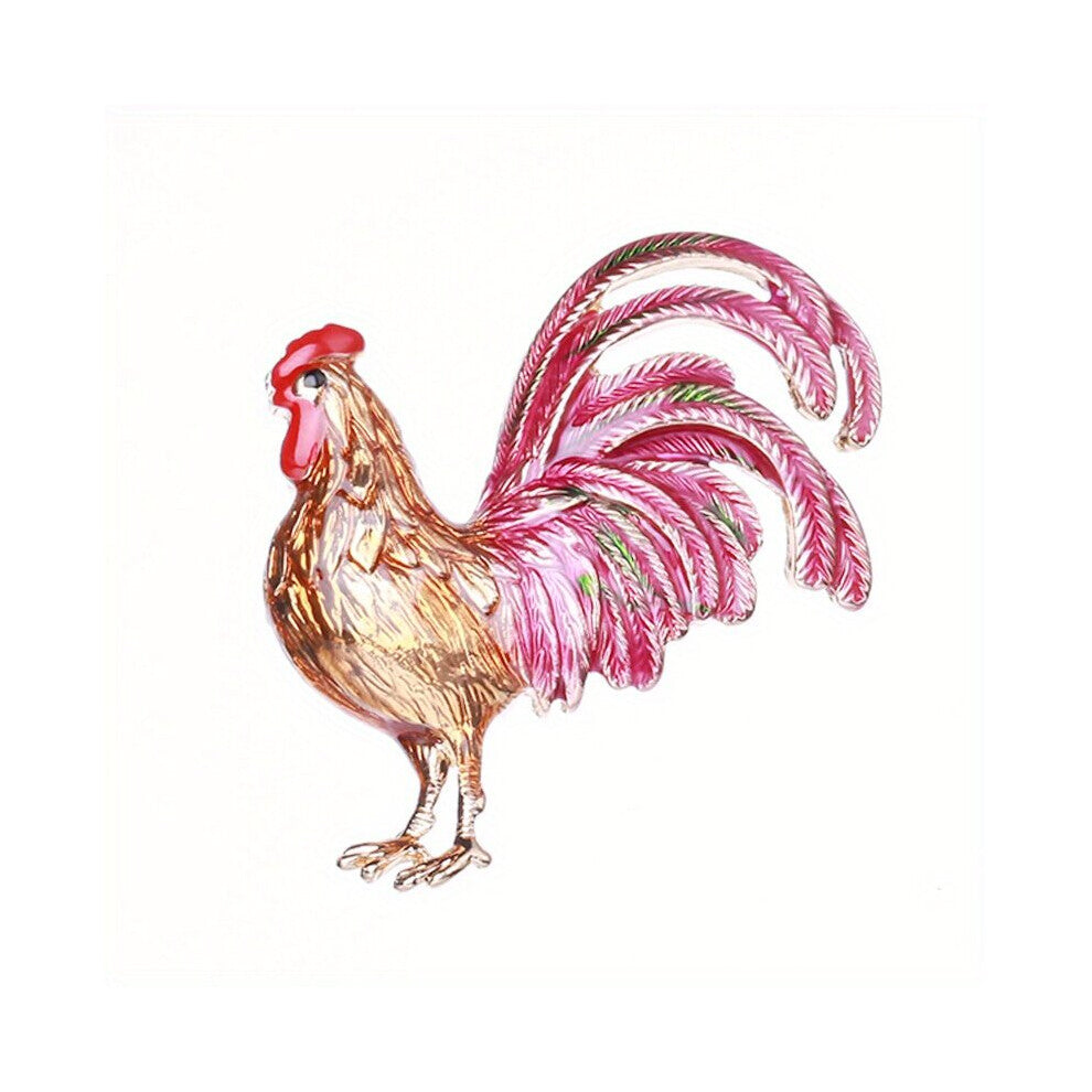 Big Tail Rooster Cock Brooches Rooster Brooch With Enamel Jewelry Winter Accessories Clothes Decoration Office Brooch Pins For Men