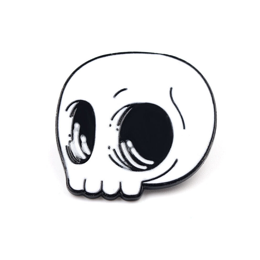 1pc Cartoon Personality Skull Alloy Drip Oil Brooch Clothing Bag Accessories Brooch Artificial Jewelry