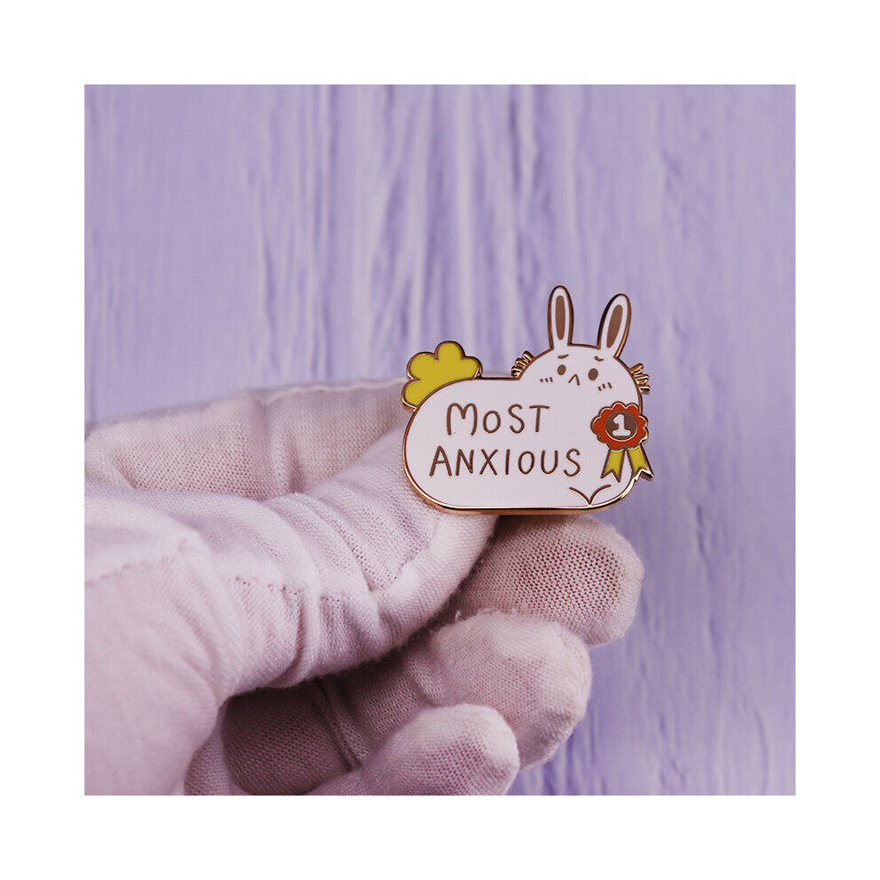 Anxiety Rabbit Brooch For Men Psychological Health Awareness Brooch Suitable For Bags Clothing Accessories For Men