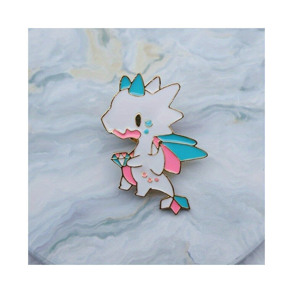 Diamond Colorful Dragon Cartoon Brooch Accessories For Men Backpack Decoration Jewelry Gift For Men