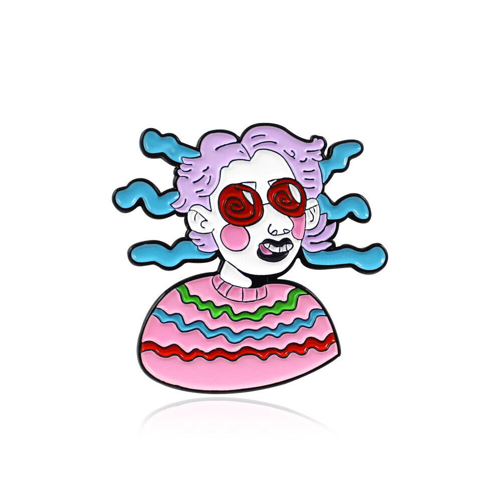 1pc Cartoon Blindfolded Boy Halloween Brooch