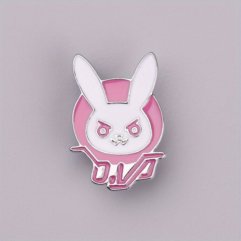 1pc Mens Zinc Alloy Pink Bunny Brooch Cartoon Character Bunny Backpack Clothes Accessories Small Gift