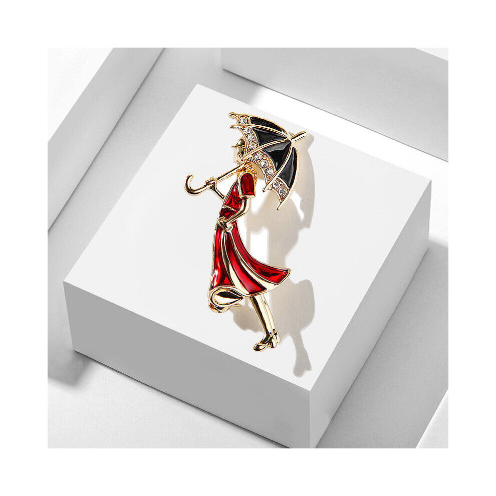 Cartoon Character Umbrella Dripping Oil Enamel Alloy Brooch Pin Pin Accessories For Men