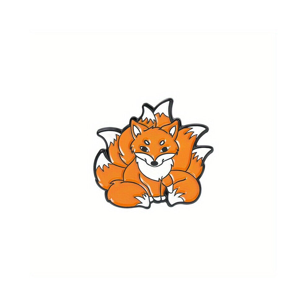 Naughty Nine tailed Fox Brooch Clothing Accessories Badges Pin On Metal Brooches Funny Cartoon Lapel Pins For Backpack Jeans Decor For Men