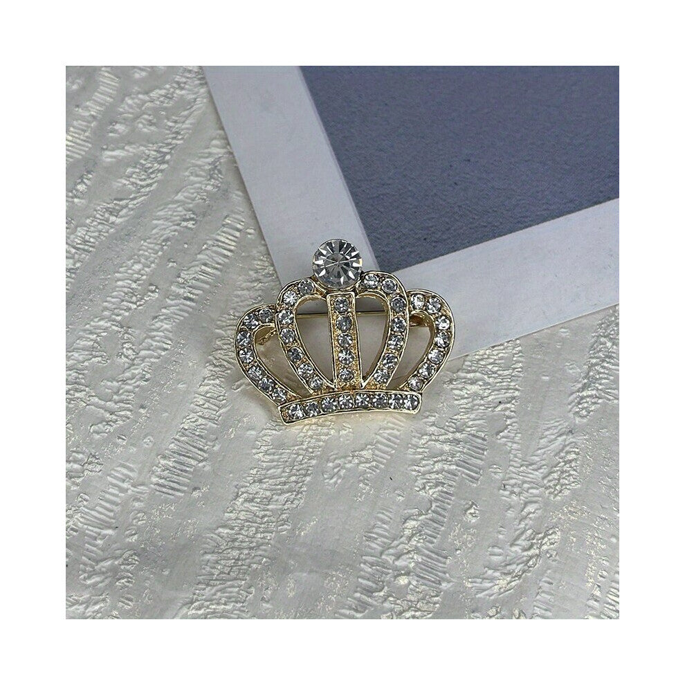Light And Accessories Niche High end Zircon Crown Brooch Mens Dinner Pin Evening Dress Accessories